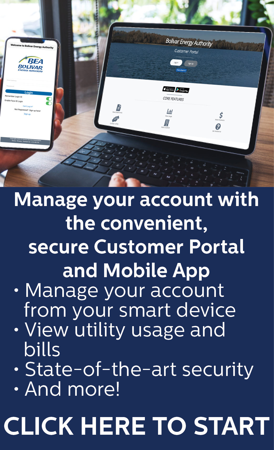 Customer Portal & Mobile App - Click to access
